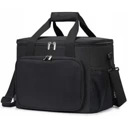 Термосумка-холодильник 18 л для їжі напоїв, пікніка, пляжу водонепроникна, утеплена, чорна