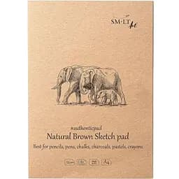 Блокнот-склейка для ескізів SM-LT Art Authentic А4 135г/м2 80л коричневий колір