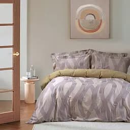 Постільна білизна Lotus Home Tronna сатин гірчична з ліловим (svt-2000022322942)