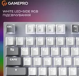 Клавиатура игровая механическая GamePro MK-144-G Hot-Swap Outemu Red Switch USB Gray-White - мініатюра 16