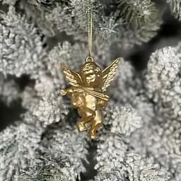 Новорічна підвіска MIS LT Янгол з скрипкою 4,5х2х6 см золотий - мініатюра 2
