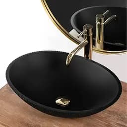 Умивальник Rea Della 37,5x51,5 black matt (REA-U0274), Матова - мініатюра 2