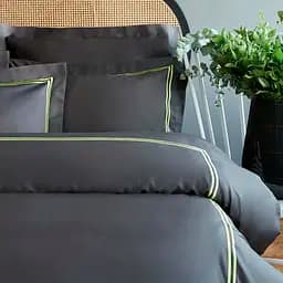 Постільна білизна MieCasa сатин - Milano antrasit-yesil антрацит-зелений king size - мініатюра 4
