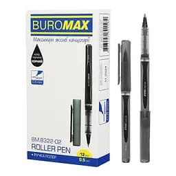 Ручка-ролер Buromax чорний 0.5 мм упаковка 12 шт. (BM.8322-02)