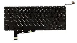 Клавіатура для ноутбука Apple MacBook Pro (A1286) (2011, 2012) з підсвічуванням (Light), Black, (No Frame), без (SD), RU (горизонтальний ентер)