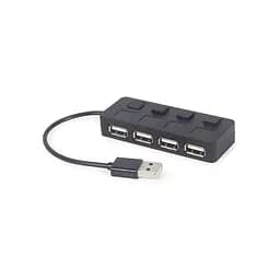 Концентратор Gembird USB 2.0 4 ports switch black (UHB-U2P4-05) - мініатюра 2