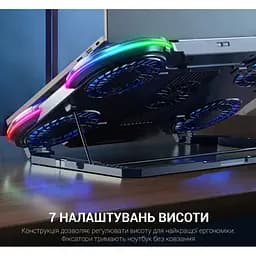 Охолоджувальна підставка для ноутбука до 18 дюймів GamePro GPCP-770 6xfans - мініатюра 9