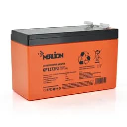 Аккумуляторная батарея MERLION AGM GP1272F2 PREMIUM 12 V 7,2 Ah ( 150 x 65 x 95 (100) ) Orange Q10/420