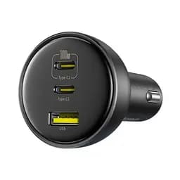 Автомобільний зарядний адаптер Baseus 152.5 W BSCC-ZX-CCL 2C+U з кабелем чорне - мініатюра 3