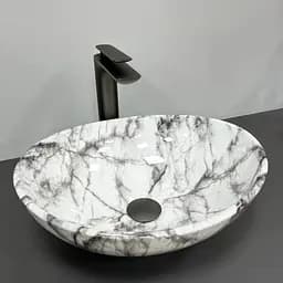 Умивальник VBI Parma statuario gray veins накладний VBI-011010, Мармур