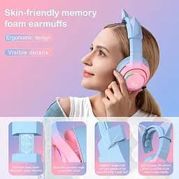 Дротова гарнітура Onikuma Gaming CAT Gradient with RGB K9, 7.1, USB, 2.2m, pink&blue - мініатюра 9
