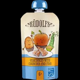 Пюре Rudolfs Овочі з кускусом та морським окунем, органічне, 110 г