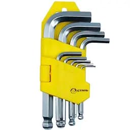 Набір Г-подібних ключів Сталь Нex кулястих 1.5-10 мм 9 шт. (44528)