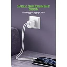 Зарядний пристрій MadeInFuture MFS12 12W 1xUSB-A + 1xUSB-C + cable USB-A to USB-C White (MIF82822) - мініатюра 6