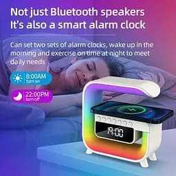 Настільна лампа G3 Mini з Bluetooth колонкою, будильником і бездротовою зарядкою 15 Вт - мініатюра 3