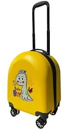 Дитяча валіза D01 Yellow Dino mini XS полікарбонат-ABS 46x34x23 см Жовтий