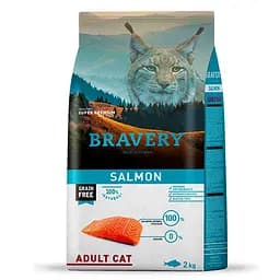 Сухий корм для котів схильних до алергії з лососем BRAVERY Salmon Adult Cat 2 кг
