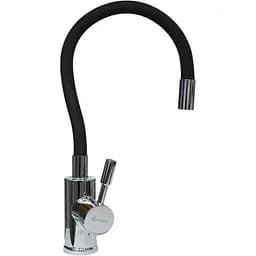 Смеситель кухонный Germece 004 BB гибкий однорычажный из латуни черный (SP000013137)