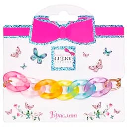Браслет Lukky Fashion прозрачный радужный пастельный (T24664)