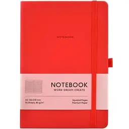 Зошит у твердій палітурці Genius А5 у клітинку 96 аркушів червоний (А5-7117K)