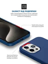 Силиконовый чехол с MagSafe для Apple iPhone 15 Pro, ICON2 MagCase, синий, противоударный, панель с мягкой подкладкой, защита всего корпуса, поддержка беспроводной зарядки, совместим с защитными стеклами и пленками, ArmorStandart (ARM72757) - мініатюра 5