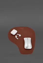 Коврик для мышки "Грушка" из натуральной кожи светло-коричневый Crazy Horse