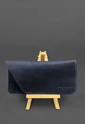 Кожаный чехол для очков Синий Crazy Horse