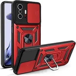 Ударостійкий чохол Camshield Serge Ring Xiaomi 11T / 11T Pro Червоний, TPU+PC, Шторка на камеру