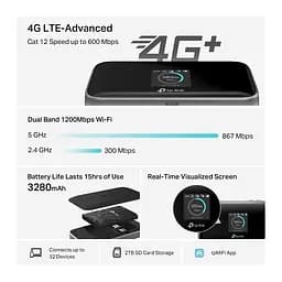 TP-Link Мобільний Маршрутизатор M7750 N600, 4G/LTE, 3280мА * рік - мініатюра 10
