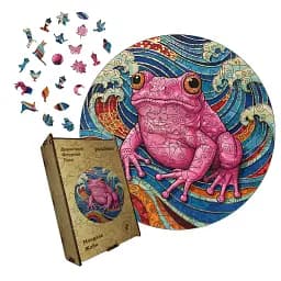 Дерев'яний фігурний пазл Мандала Жаби, А1, Картонна коробка 500+ елементів
