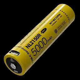 Аккумулятор 21700  Li-Ion Nitecore NL2150R 5000mAh с зарядкой через USB-C (Желтый)