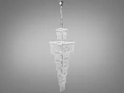 Вражаюча, сучасна каскадна кришталева люстра на 33 лампи, хром