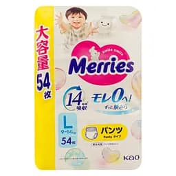Подгузники-трусики Merries L 9-14 кг 54 шт.