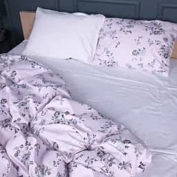 Простыня MirSon Сатин 22-1377 Flowers on Snow 220x240 см (2200010475999)