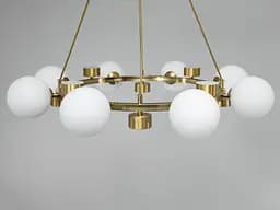 Елегантна підвісна люстра для кабінету Diasha LQ7131/8+8BR золота 80 см G9 LED 16-22 кв. м. - мініатюра 2