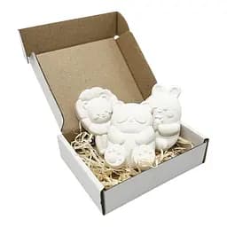 Гипсовые фигурки для декорирования "Забавные животные" GipsOk gips006, 3 фигурки