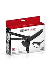 Двойной страпон с вибрацией Fetish Tentation Vibrating Strap-On with Double Dildo Black Fetish Tentation SO3748 91451