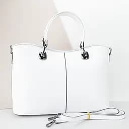 Сумка жіноча шкіряна з 2 ручками Virginia Conti 01651 офісна біла