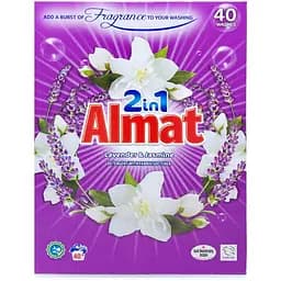 Стиральный порошок со смягчителем Almat 2 в 1 Лаванда и Жасмин, 2.6 кг 40 стирок
