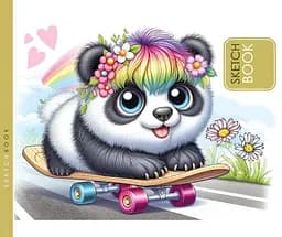 Скетчбук 7БЦ 165x128 мм, 24 аркуші, офсетний папір 100 г/м², чисті аркуші, матова ламінація, дизайн 24347