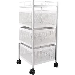 Стійка для зберігання Supretto обертова розсувна з металевими полицями біла (83620001)