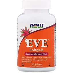 Витамины и минералы NOW EVE, 180 гелевых капсул