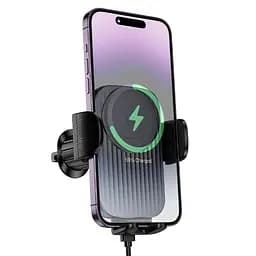 Автотримач з БЗП Borofone BH221 Path 15W (air outlet) Black / Metal gray - мініатюра 3