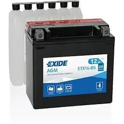 Акумулятор Мото Exide AGM 12Ah (+/-) (200EN) (150х87х145) ETX14-BS
