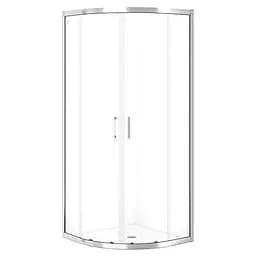 Душевая кабина Cersanit Brasco 80x80 см полукруглая раздвижная прозрачное стекло без поддона хром S168-001, прозрачный, хром