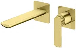 Смеситель для умывальника Kohlman Experience brushed gold + BOX скрытого монтажа QW180EGDB Золотой