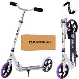 Самокат детский iTrike складной 30х11х87-96 см Бело-фиолетовый 000222972