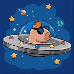 Картина за номерами "Капібара в космічній тарілці" Ідейка KHO1292, 30x30 см