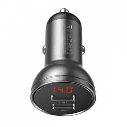 АЗП Baseus Digital Display Dual USB 4.8A Car Charger 24W Grey ( М'ята упаковка )