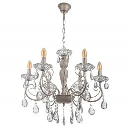 Люстра свеча Brille подвесная хрустальная в холле E14 40W WH/G (BCL-731S/6)